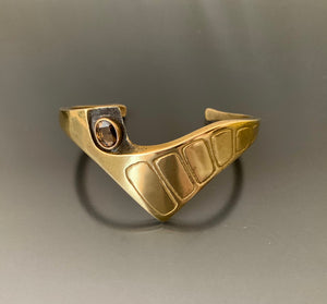 Vintage Bronze Cuff with Smokey Topaz