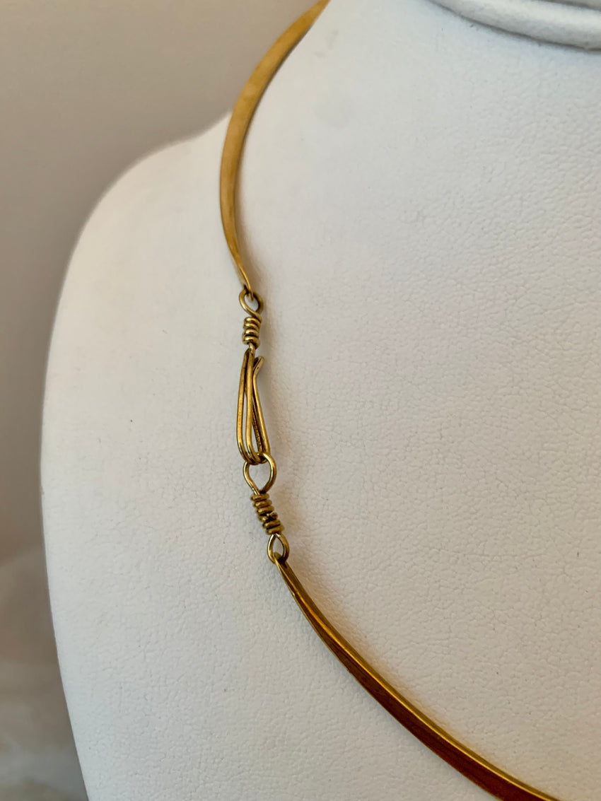 Vintage Necklace Enamel and Bronze