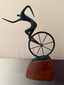 Vintage Bronze Unicycle Sculpture