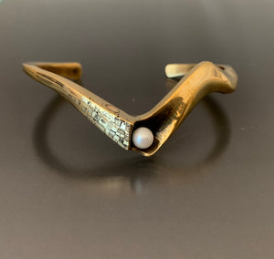 Vintage Bracelet Bronze with Pearl