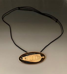 Vintage Bronze Fish Necklace