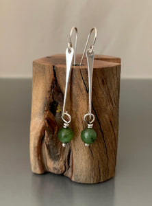 Earrings Sterling Silver Dangle with Jade