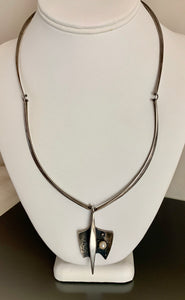 Vintage Necklace Sterling Silver with Pearl