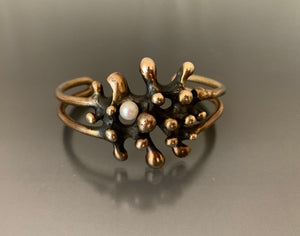 Vintage Bracelet Bronze with Pearl
