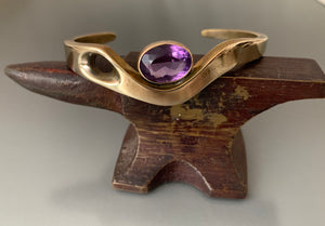 Vintage Bronze Amethyst Bracelet