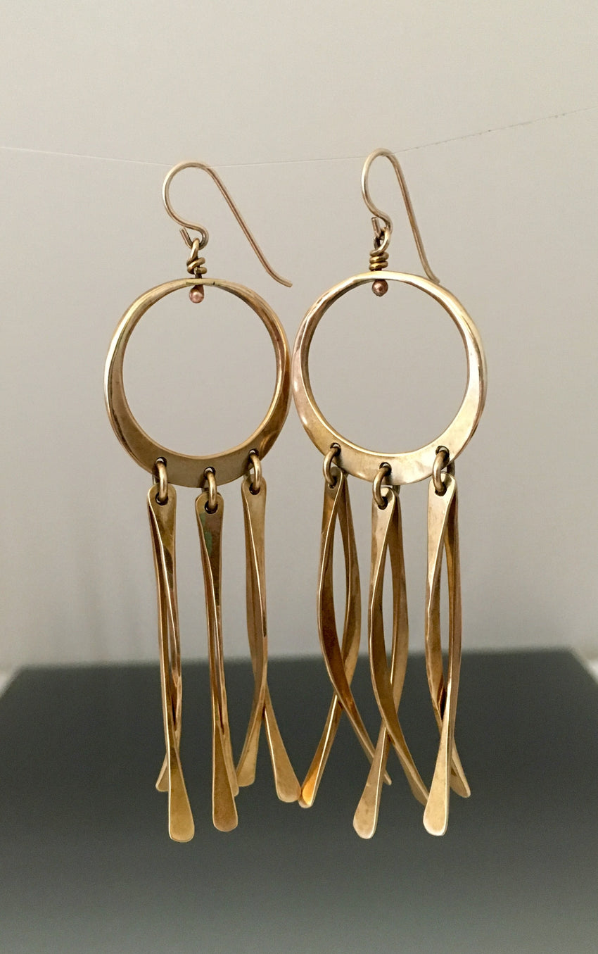 "Dream Catcher" bronze earrings - JACK BOYD ART STUDIO and RON BOYD DESIGNS