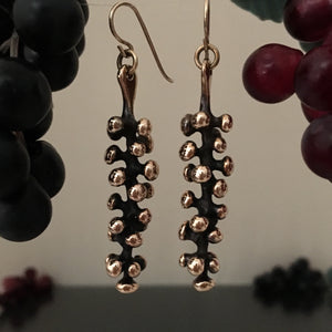Grape Vine Bronze Dangle Earrings