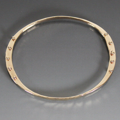 Bronze Oval Shape Bracelet with Peg Accent - JACK BOYD ART STUDIO and RON BOYD DESIGNS