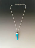 Sterling Silver Necklace with Turquoise Horn Pendant - JACK BOYD ART STUDIO and RON BOYD DESIGNS