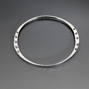 Sterling Silver Oval Shape Bracelet with Peg Accent - JACK BOYD ART STUDIO and RON BOYD DESIGNS