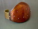 Vintage Enamel and Bronze Cuff Bracelet