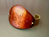 Vintage Enamel and Bronze Cuff Bracelet
