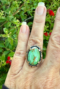 Ring Organic Bronze with Ubekistan Turquoise