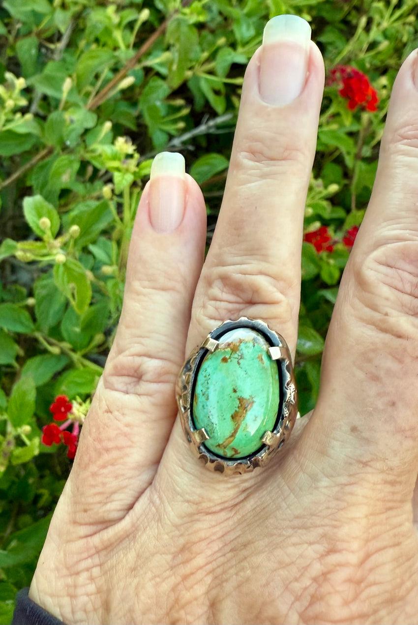 Ring Organic Bronze with Ubekistan Turquoise