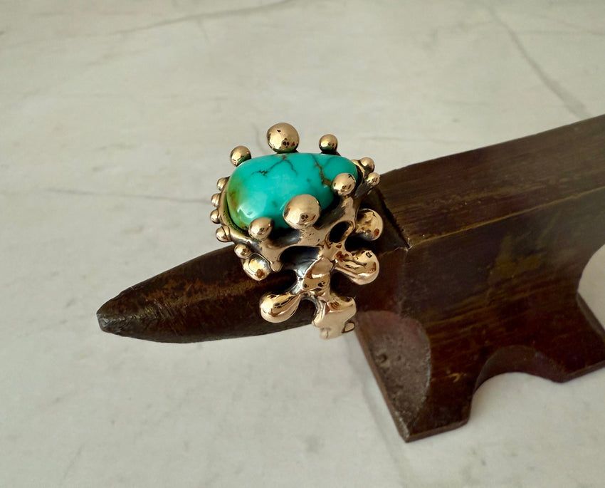 Ring Bronze with Royston Turquoise