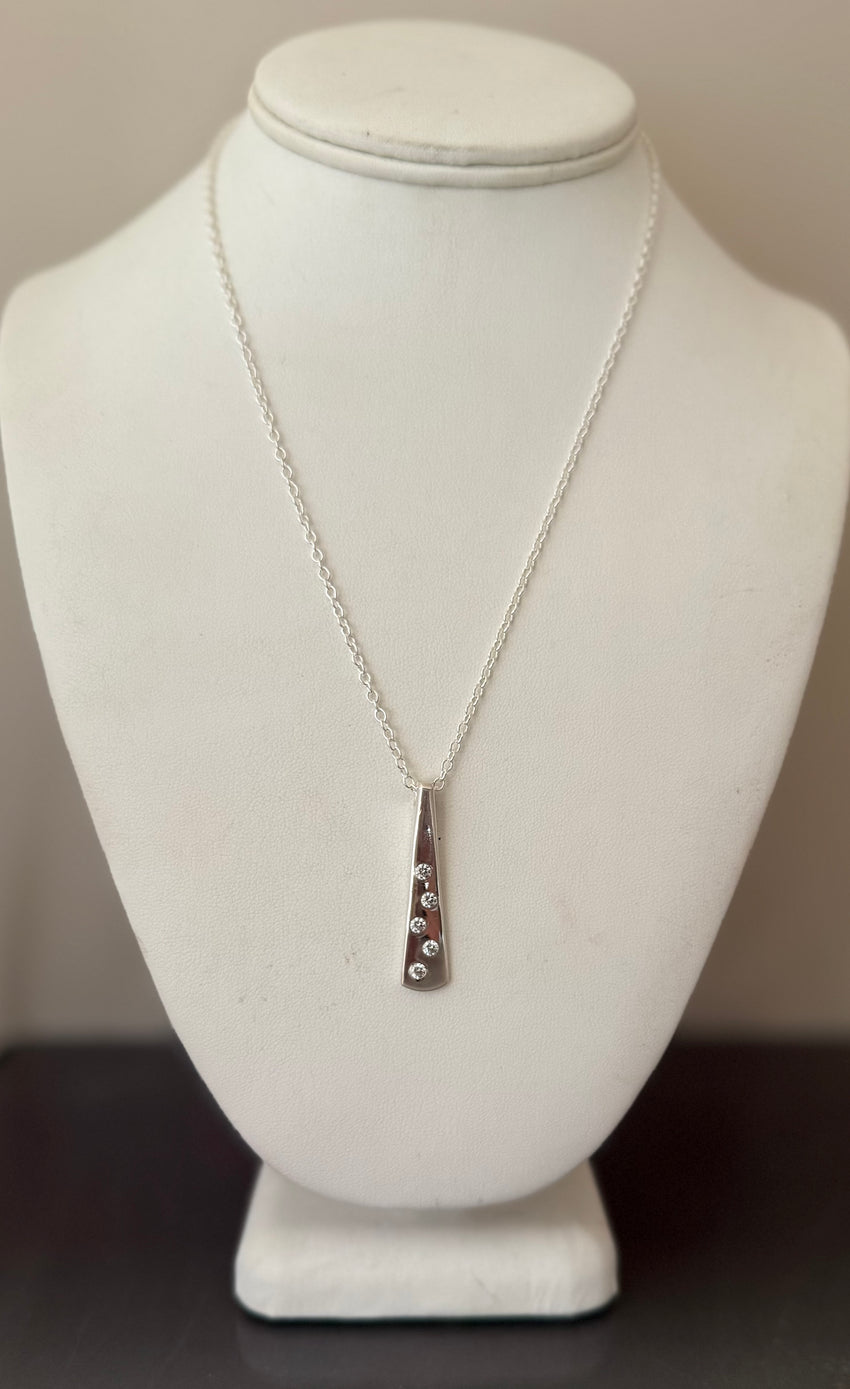Necklace Sterling Silver with Cubic Zirconia