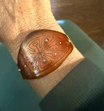 Vintage Enamel and Bronze Cuff Bracelet