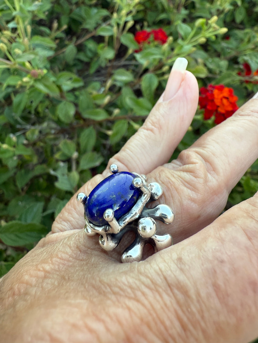 Ring Sterling Silver with Lapis