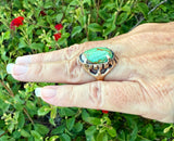 Ring Organic Bronze with Ubekistan Turquoise