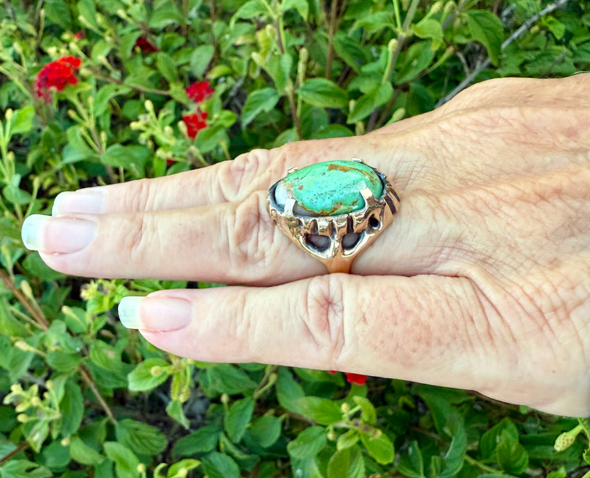 Ring Organic Bronze with Ubekistan Turquoise