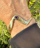 Vintage Cuff Braceket Bronze Amathyst