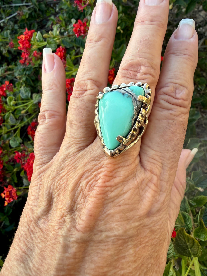 Ring Bronze with Desert Bloom Variscite
