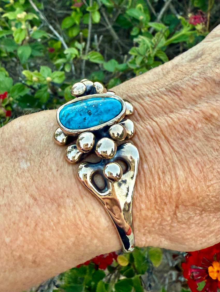 Bracelet Bronze with Kingman Turquoise
