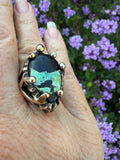 Ring Bronze with Blackjack Turquoise