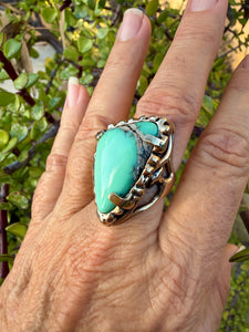 Ring Bronze with Desert Bloom Variscite