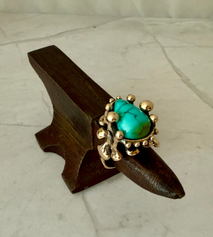 Ring Bronze with Royston Turquoise