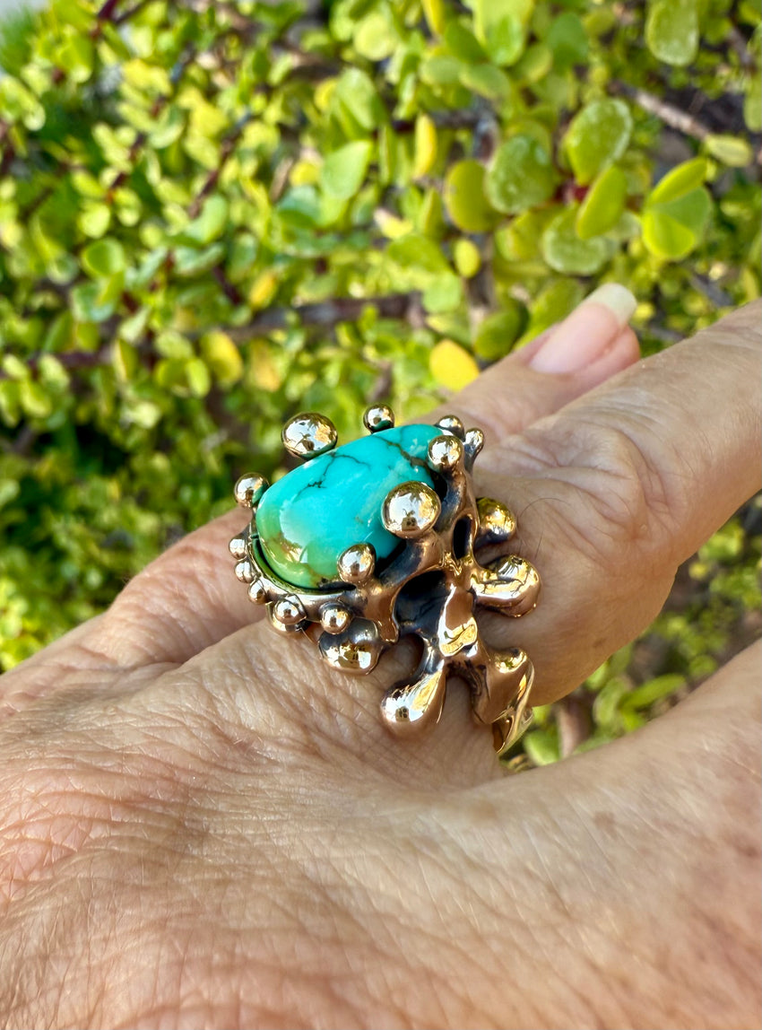 Ring Bronze with Royston Turquoise