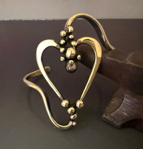 Bracelet Cuff Bronze Heart with Bubbles - JACK BOYD ART STUDIO & RON BOYD DESIGNS
