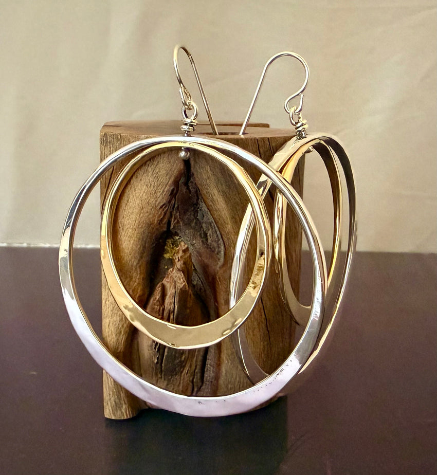 Earrings Mixed metal Sterling Silver and Bronze