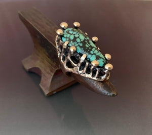 Ring Bronze with Cloud Mountain Turquoise