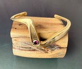 Vintage Cuff Braceket Bronze Amathyst