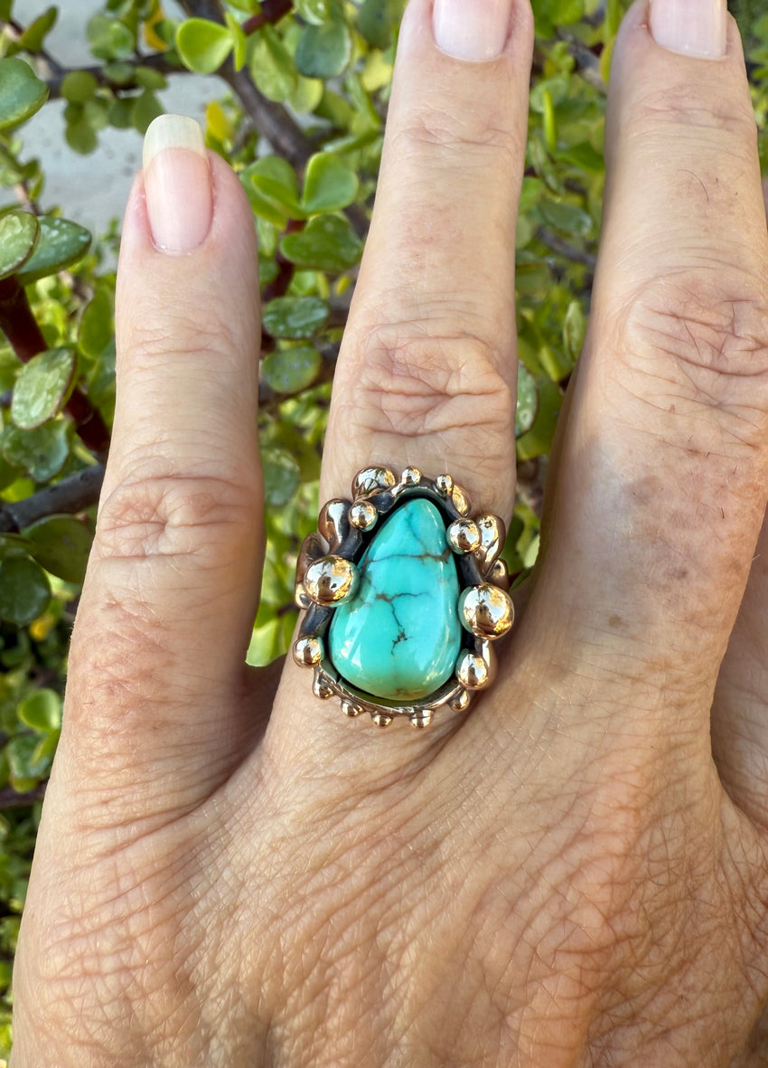 Ring Bronze with Royston Turquoise