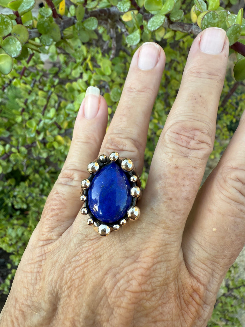 Lapis Bronze Ring