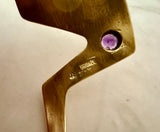 Vintage Bronze Cuff Bracelet with Amethyst by Jack Boyd