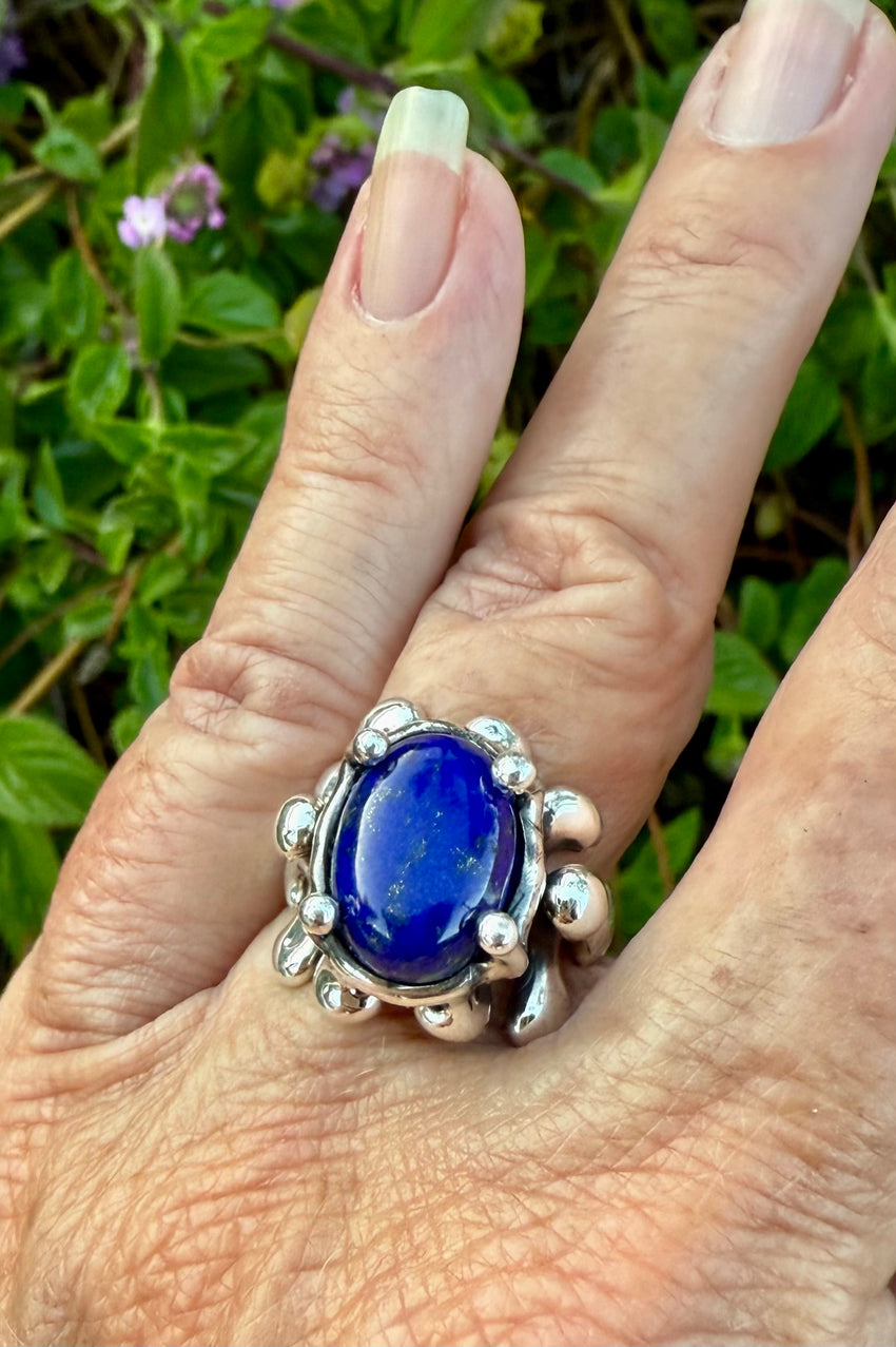 Ring Sterling Silver with Lapis