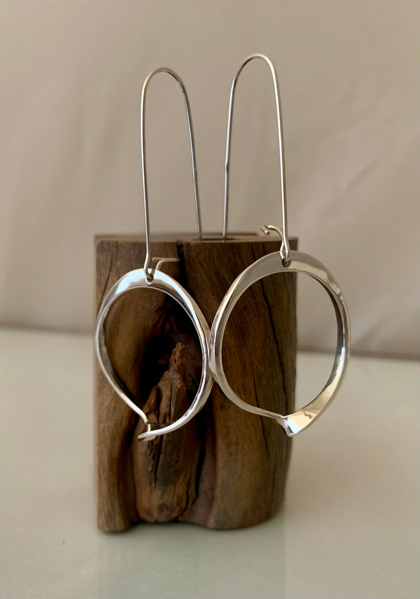 Earrings Sterling Silver Hoop with a Twist