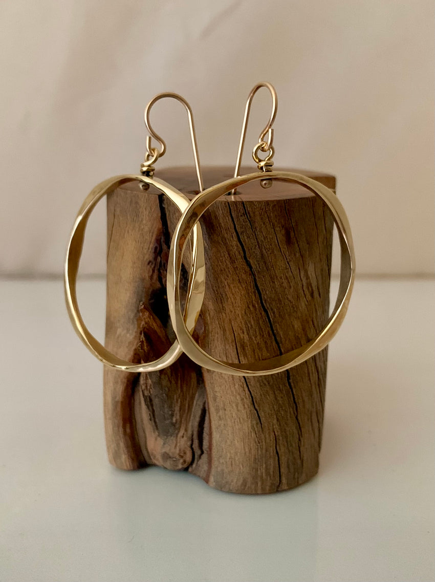 Earrings Bronze Square Medium Hoop