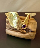 Vintage Bronze Cuff Bracelet with Amethyst by Jack Boyd