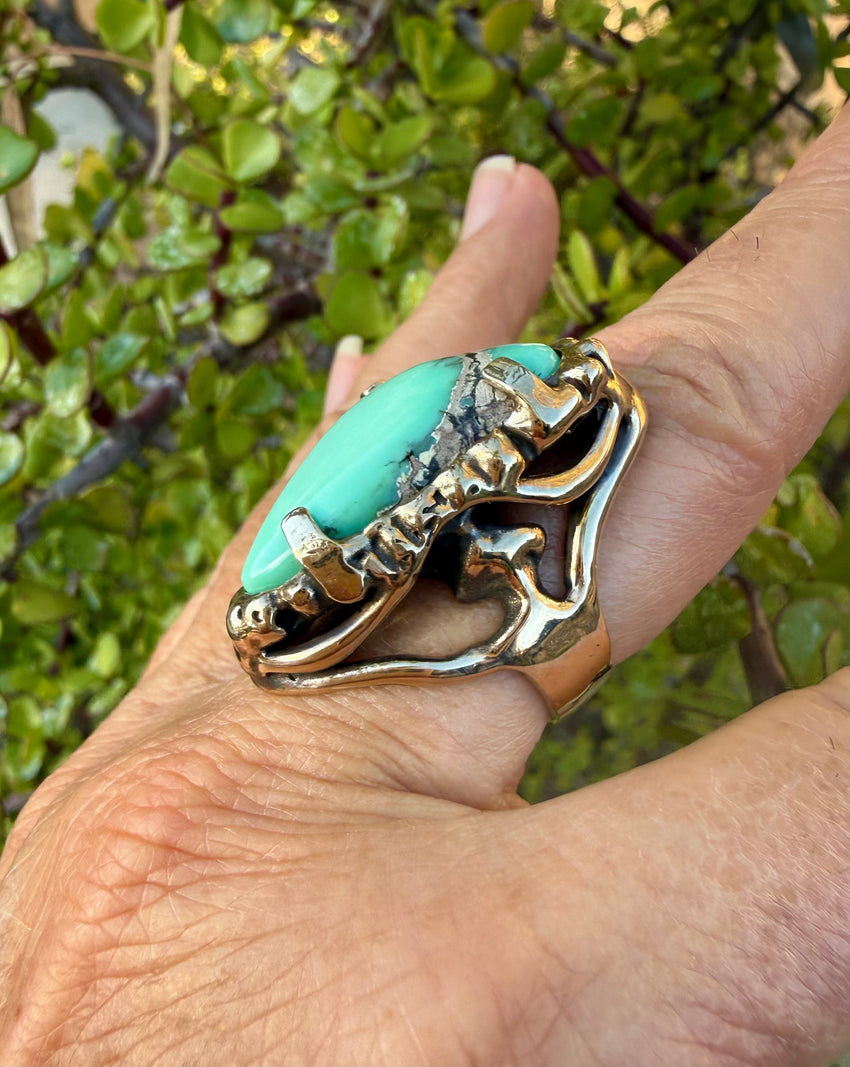 Ring Bronze with Desert Bloom Variscite