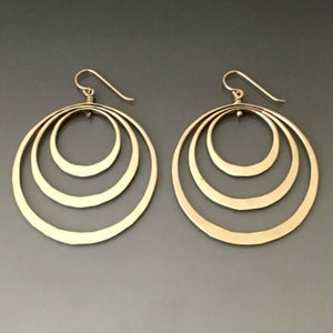 Bronze Elliptical Triple Loop Earrings - JACK BOYD ART STUDIO and RON BOYD DESIGNS