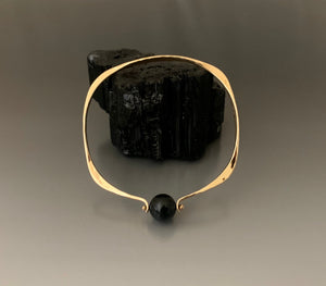 Bracelet Bronze Square with Black Tourmaline