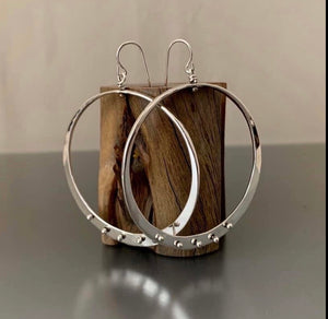 Earrings Sterling Silver Large Loop Pegged