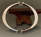 Sterling Silver Large Gauge Oval Shaped Hinged Bracelet