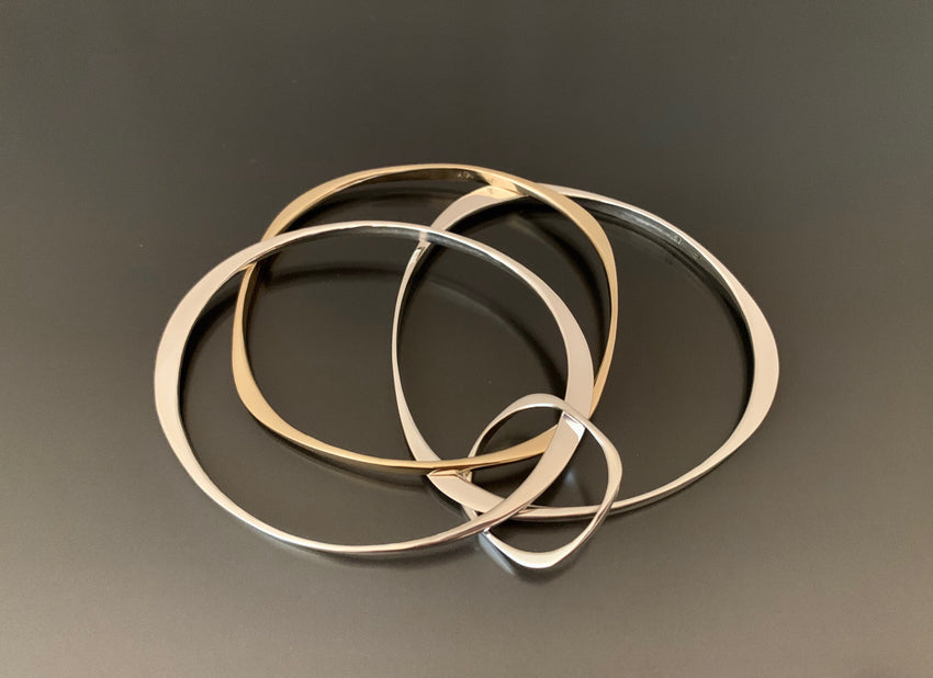 Bracelets Trio 14k gold and Sterling Silver