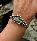 Bracelet Sterling Silver with 7 Dwarf Turquoise