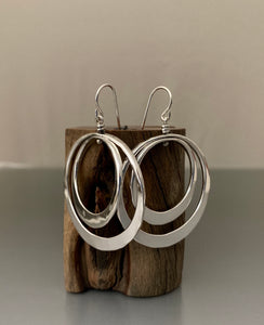 Earrings Sterling Silver Double Loops Medium